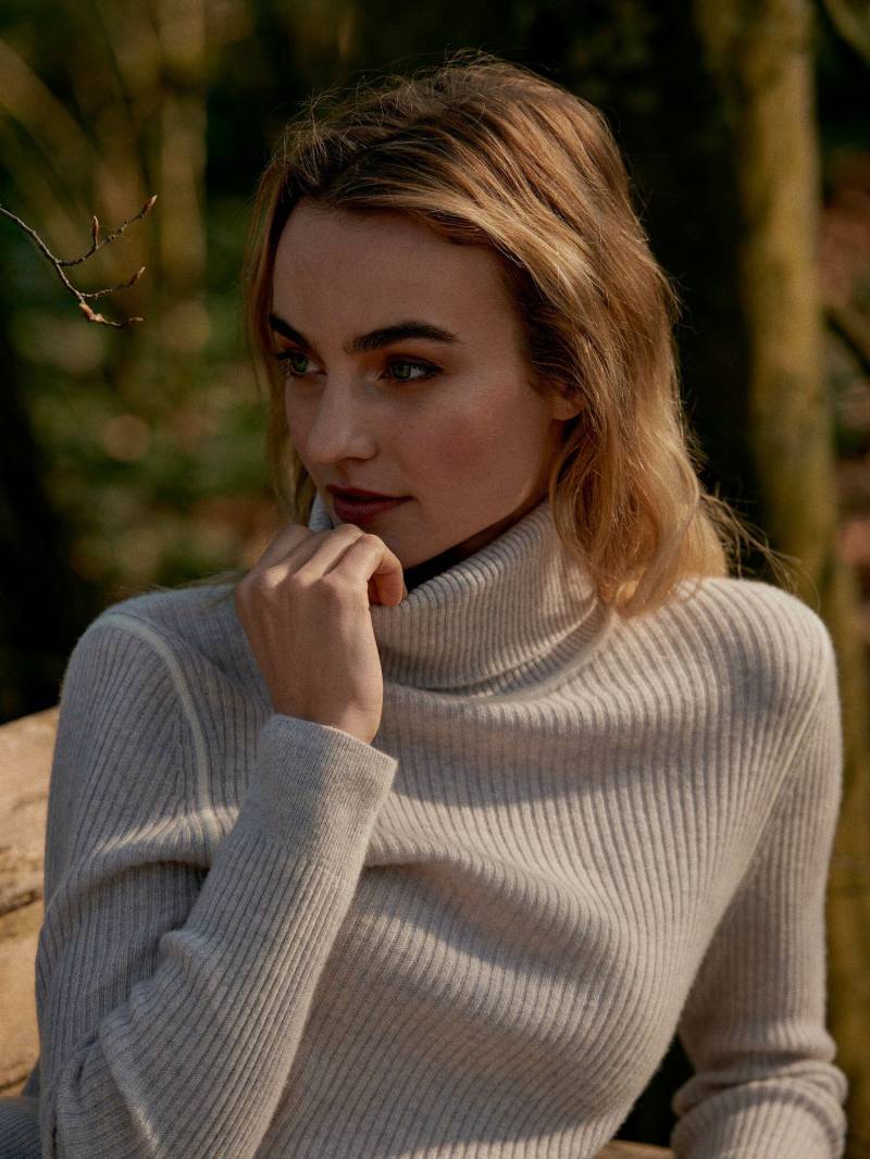 Rippstrick-Rollkragenpullover aus Bio-Kaschmir von REPEAT cashmere