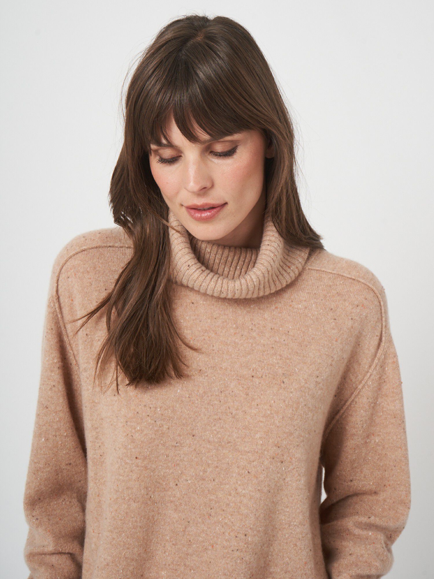 Stilvoller Bio-Kaschmirpullover mit Tweed-Effekt von REPEAT cashmere