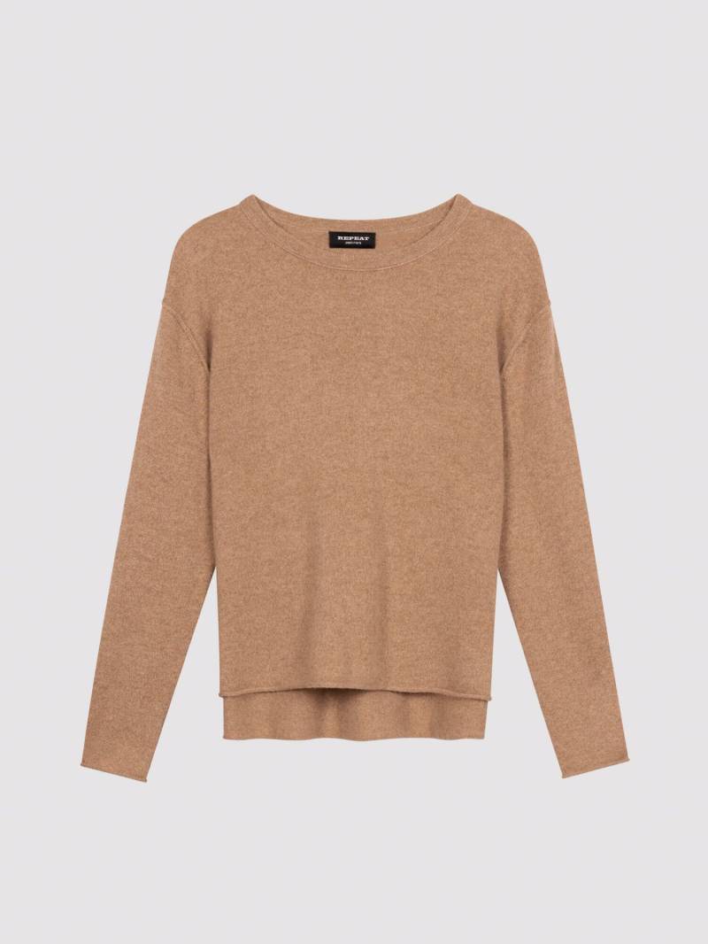 Straight-Fit-Damenpullover aus Bio-Kaschmir mit Rundhalsausschnitt von REPEAT cashmere