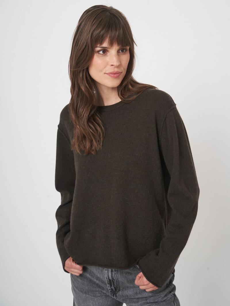 Straight-Fit-Damenpullover aus Bio-Kaschmir mit Rundhalsausschnitt von REPEAT cashmere