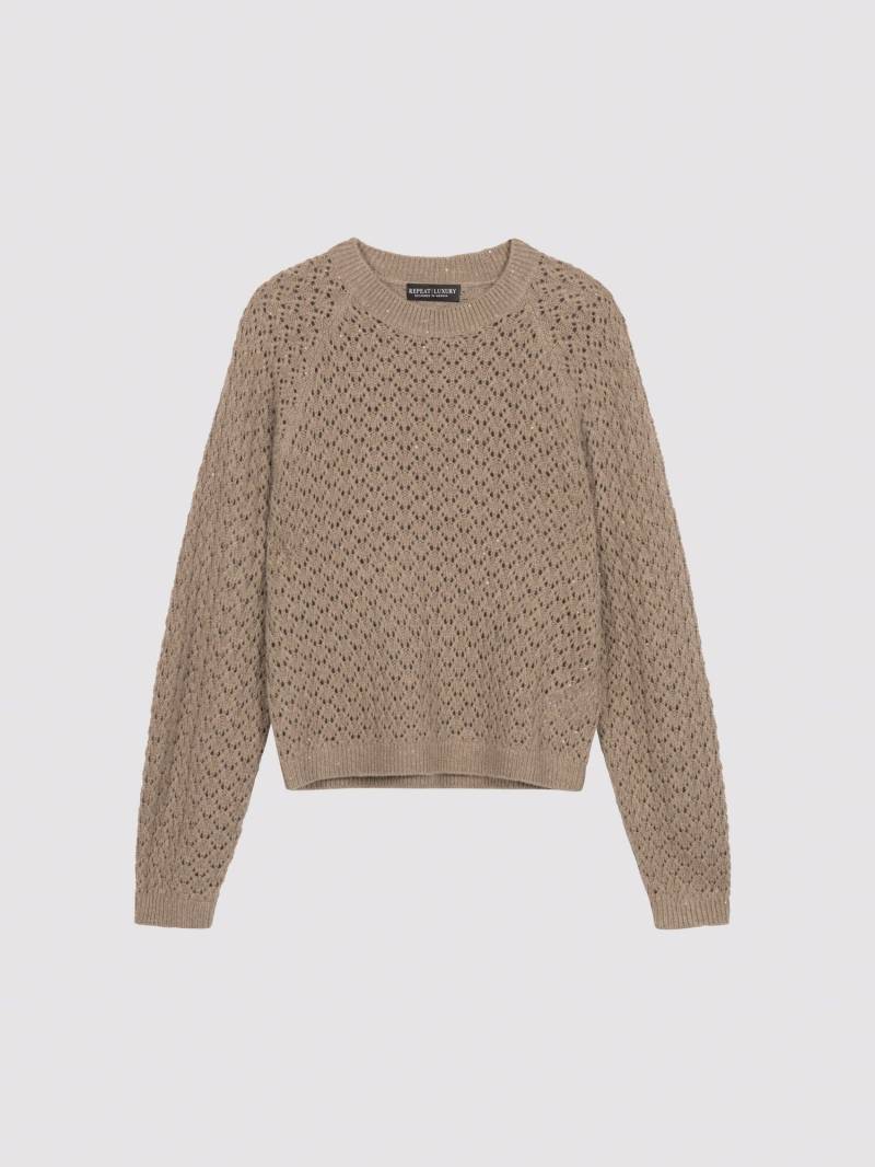 Strickpullover mit Mini-Pailletten und Pointelle-Muster von REPEAT cashmere