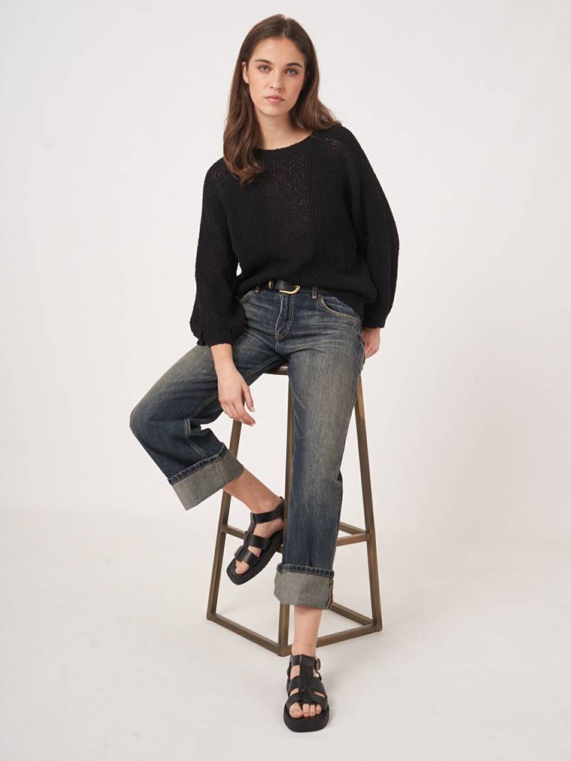 Strukturierter Pullover mit Lochmuster aus reiner Baumwolle von REPEAT cashmere