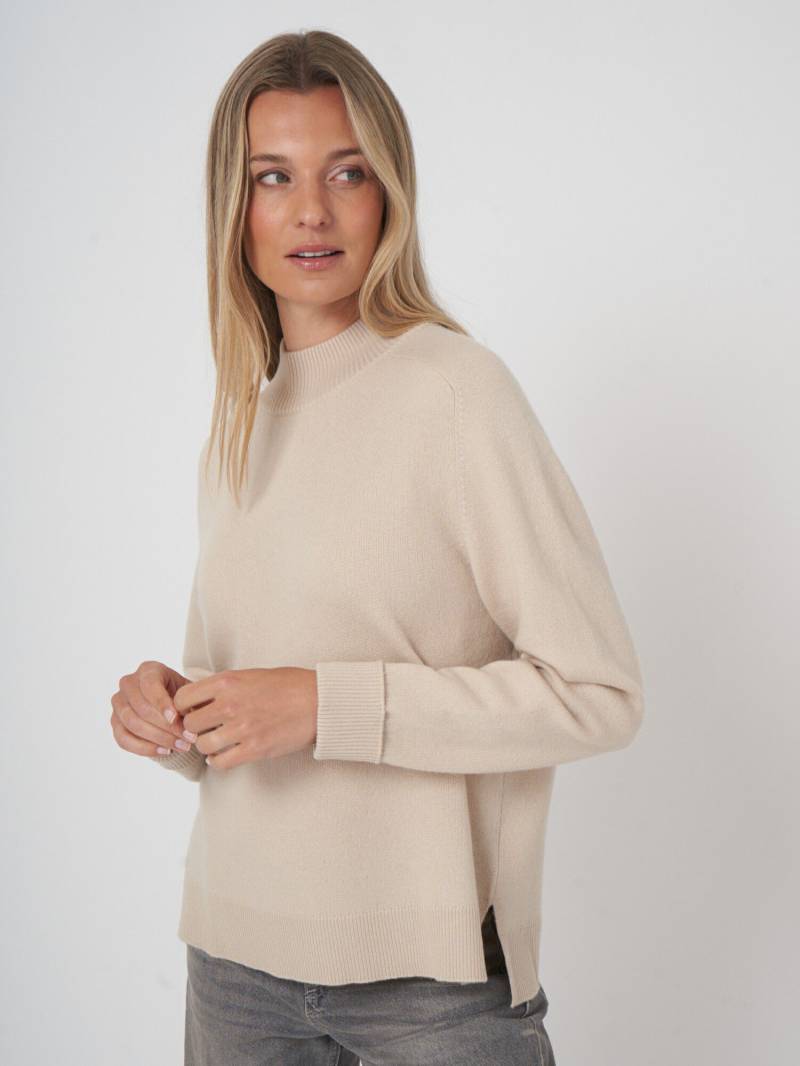 Terry-Strickpullover mit Stehkragen aus Kaschmir-Mix von REPEAT cashmere