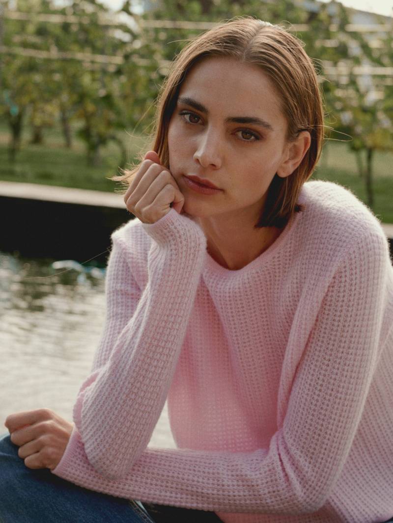 Texturierter Rundhals-Kaschmir-Pullover von REPEAT cashmere