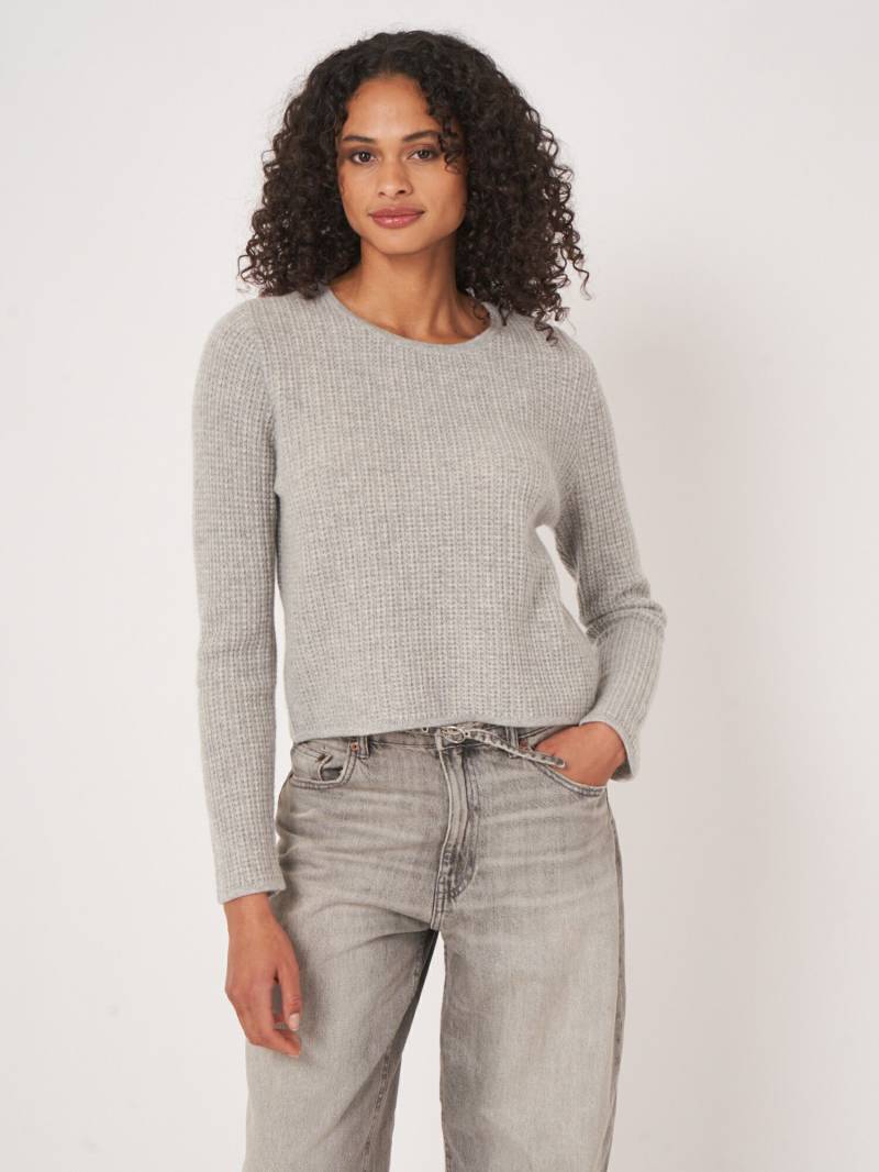 Texturierter Rundhals-Kaschmir-Pullover von REPEAT cashmere
