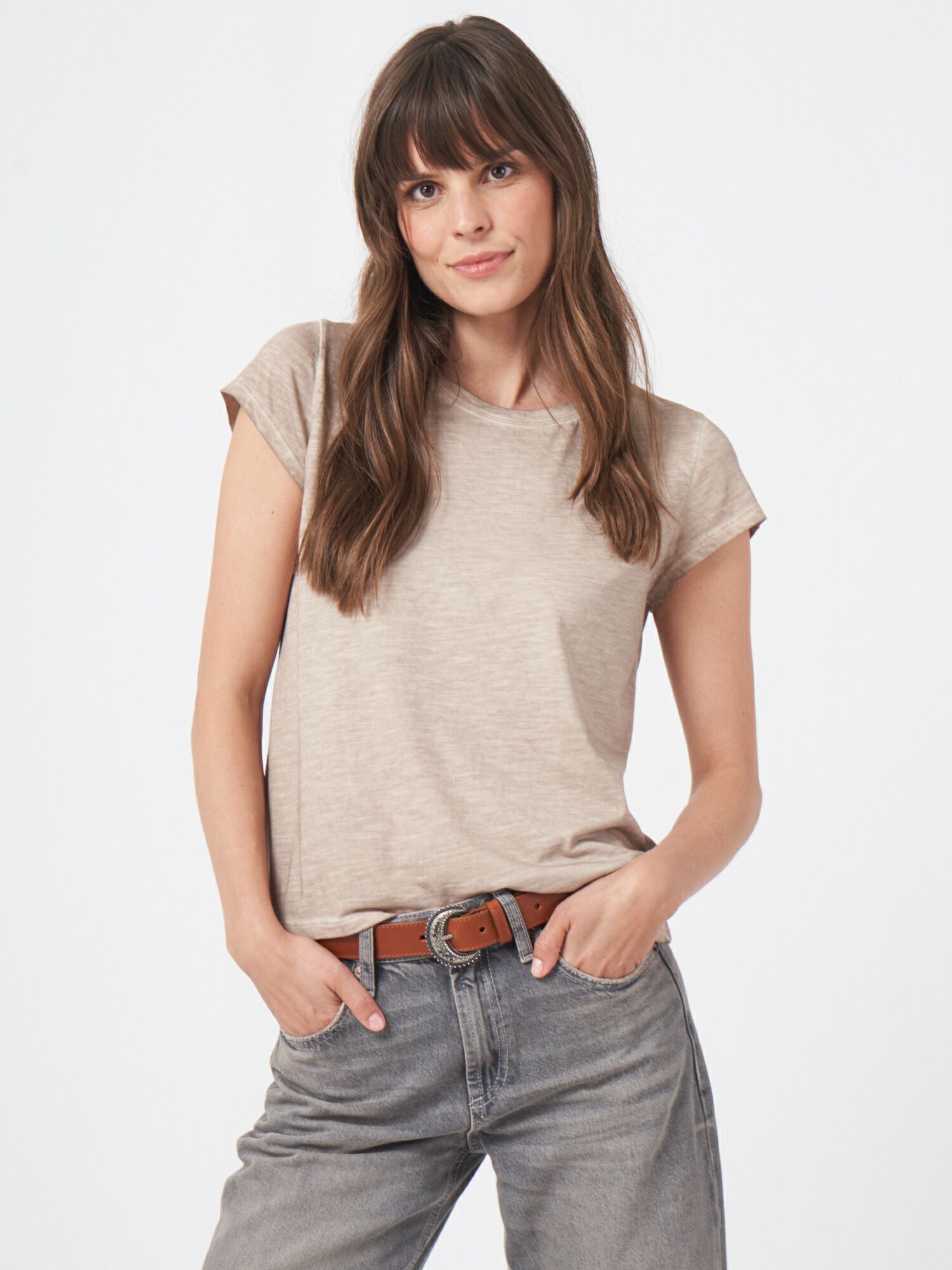 Weiches T-Shirt mit Kappenärmeln aus Baumwollmischung von REPEAT cashmere