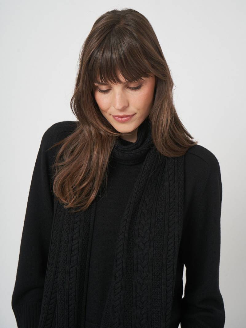 Zopfmuster-Schal aus weicher Merinowolle von REPEAT cashmere