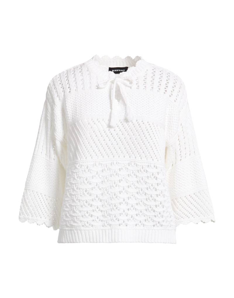 REPEAT Pullover Damen Weiß von REPEAT