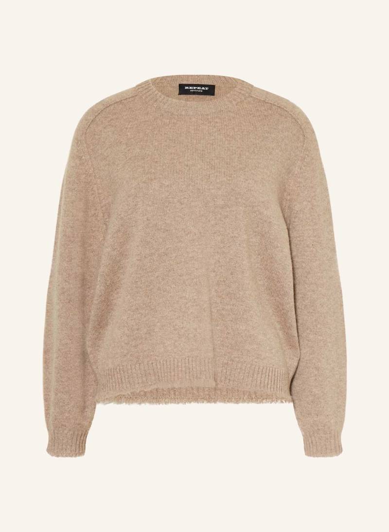 Repeat Cashmere-Pullover beige von REPEAT