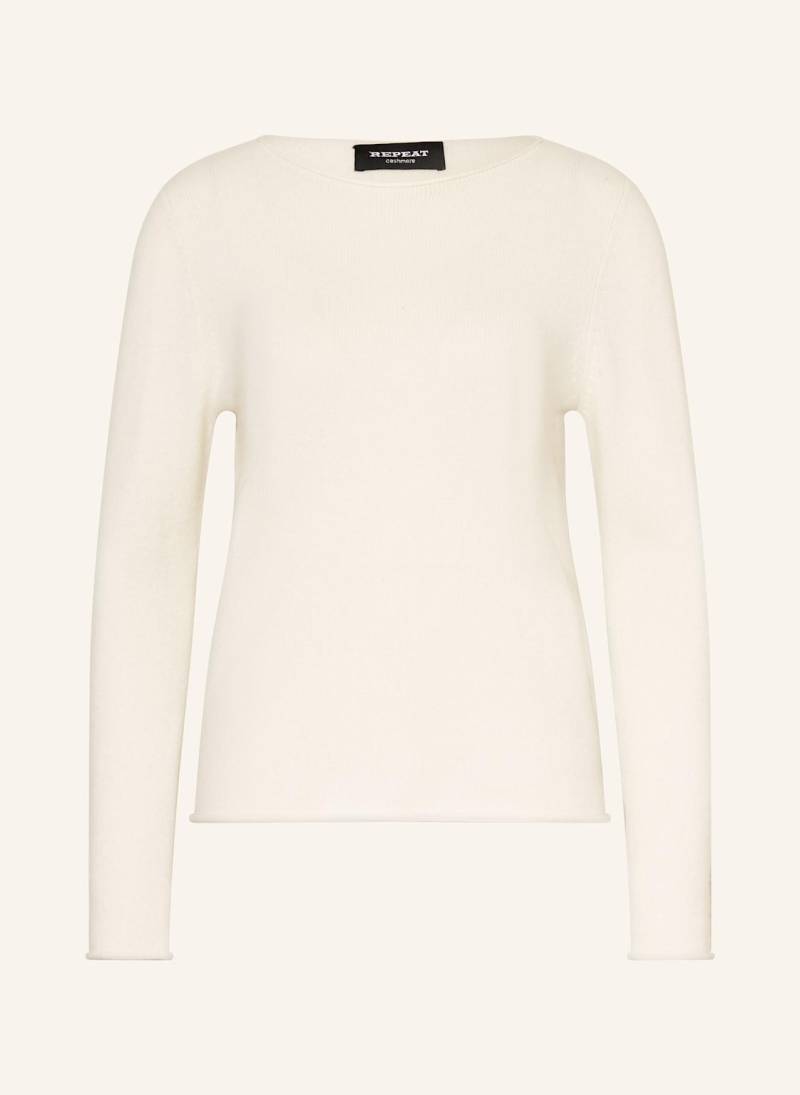 Repeat Cashmere-Pullover weiss von REPEAT