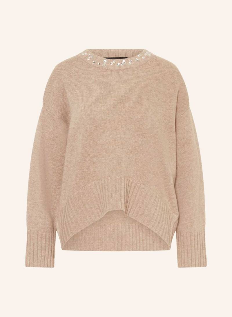Repeat Pullover Mit Schmucksteinen braun von REPEAT