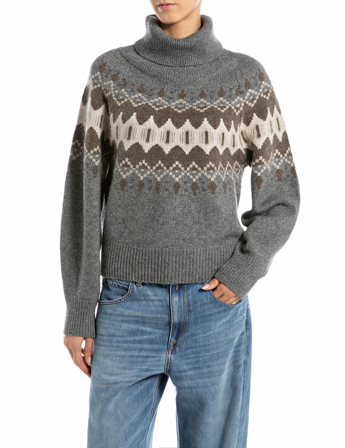 REPLAY - DK3924.000.G22726 grey melange/silver/white/wood - Gr. - S von REPLAY