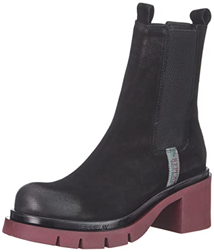 REPLAY Damen AVRYL Suede Chelsea-Stiefel, 003BLACK, 38 EU von Replay
