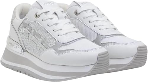 REPLAY Damen MENNET Diamonds Sneaker, 081 White Silver, 38 EU von Replay