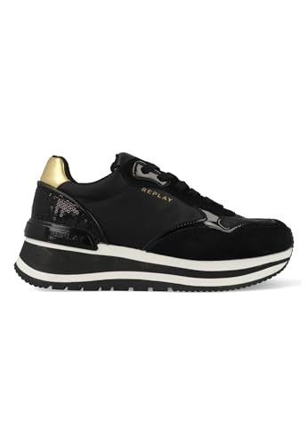 REPLAY Damen MENNET Nylon Sneaker, 003 Black, 35 EU REPLAY Damen MENNET Nylon Sneaker, 003 Black, 35 EU von Replay