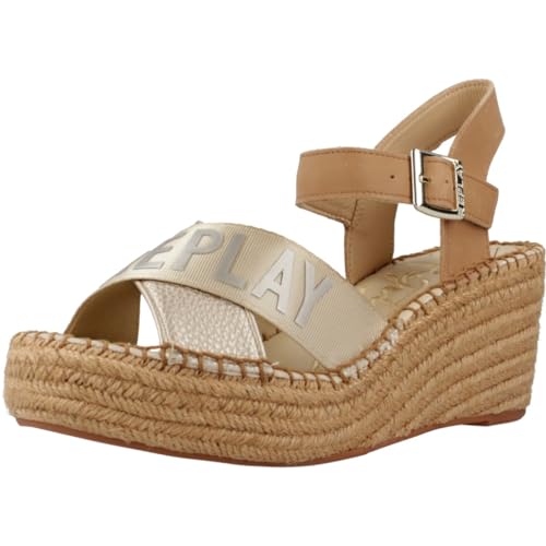 REPLAY Damen Susan Cross Keilsandale, 045 Platin, 35 EU von Replay