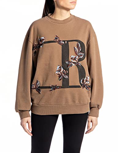 REPLAY Damen W3616B Sweatshirt, 989 Safari, S von Replay