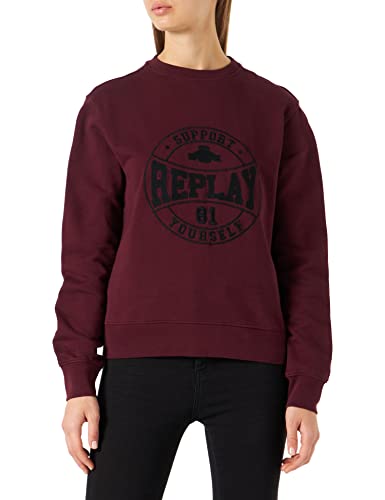 REPLAY Damen W3709 Sweatshirt, 459 Bordeaux ROYAL, S von REPLAY