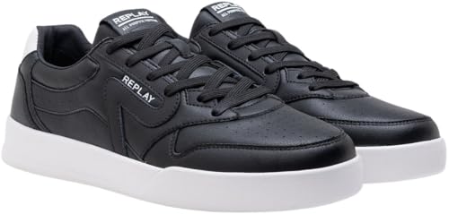 REPLAY Herren Cupsole Sneaker aus Leder, Schwarz (Black 003), 41 von Replay