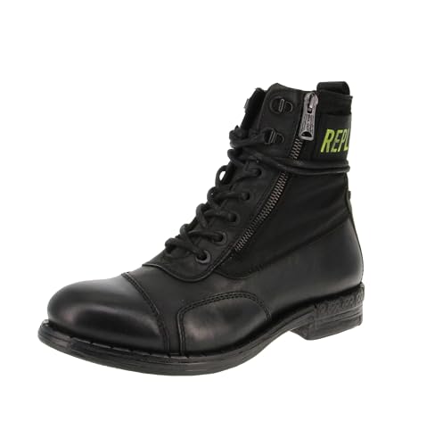 REPLAY Herren Pack-Druid Mode-Stiefel, 2926 Black Fluo, 45 EU von Replay