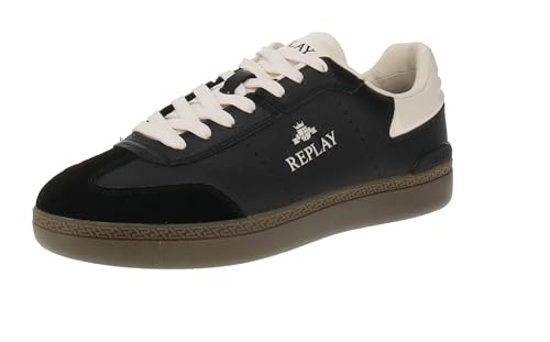 REPLAY Herren Pyper Double Sneaker, 003 Black, 43 EU von REPLAY