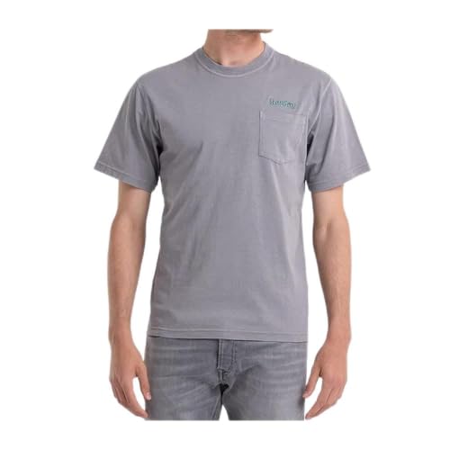 Replay Herren M6152 T-Shirt, 210 Stonehenge Grey, S von REPLAY