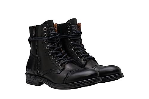 Replay Herren Mid Boot Stiefel mit Reißverschluss, Black 003 (Schwarz), 43 von REPLAY