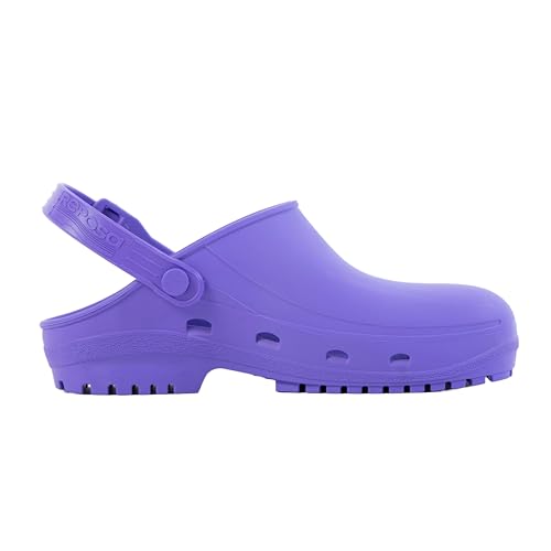 REPOSA MAX Clogs, Hygieneclogs, latexfrei, bequem, leicht, geschlossenes Obermaterial, anatomische Sohle, SRC-Sohle, Farbe Violett, Größe 39 REPOSA MAX Clogs, Hygieneclogs, latexfrei, bequem, leicht, geschlossenes Obermaterial, anatomische Sohle, SRC-Sohle, Farbe Violett, Größe 39 von REPOSA