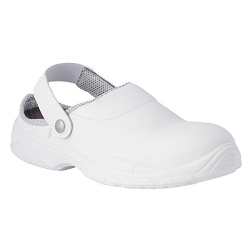 REPOSA Unisex Medical Holzschuh, Weiß, 45 EU von REPOSA