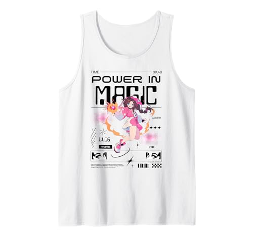 Anime Magisches Mädchen mit Feuerball-Energiekunst Tank Top von REPUBLIC OF CALIFORNIA
