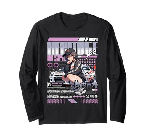 Heritage of Speed Racing Anime-Kunst für Mädchen Langarmshirt von REPUBLIC OF CALIFORNIA