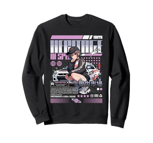 Heritage of Speed Racing Anime-Kunst für Mädchen Sweatshirt von REPUBLIC OF CALIFORNIA