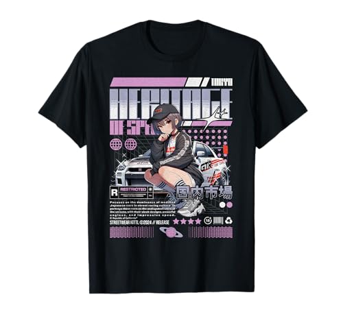 Heritage of Speed Racing Anime-Kunst für Mädchen T-Shirt von REPUBLIC OF CALIFORNIA