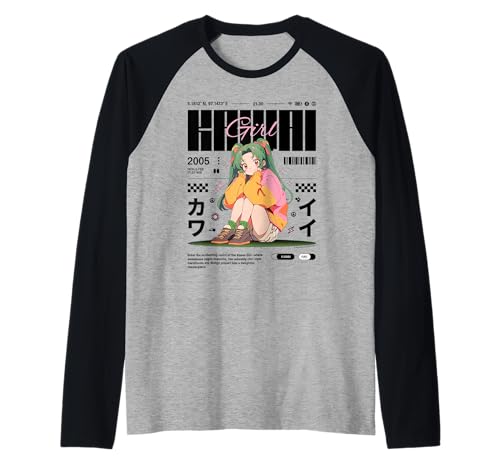 Kawaii Anime Girl Pastell Ästhetisches Design Raglan von REPUBLIC OF CALIFORNIA