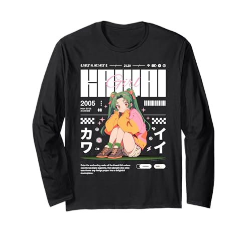 Kawaii Girl Anime Grafik 2005 Stil Langarmshirt von REPUBLIC OF CALIFORNIA