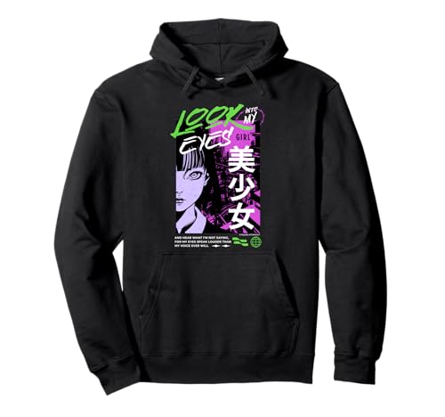 Look Into My Eyes Anime-Kunst für Mädchen Pullover Hoodie von REPUBLIC OF CALIFORNIA