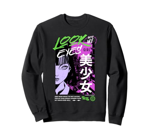 Look Into My Eyes Anime-Kunst für Mädchen Sweatshirt von REPUBLIC OF CALIFORNIA