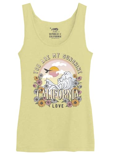 REPUBLIC OF CALIFORNIA Damen Worepcztk032 Tanktop, gelb, XS von REPUBLIC OF CALIFORNIA