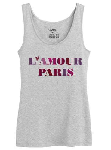 REPUBLIC OF CALIFORNIA Damen Worepcztk035 Tanktop, Grau meliert, Small von REPUBLIC OF CALIFORNIA