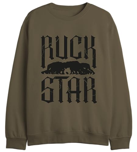 REPUBLIC OF CALIFORNIA Herren Uxrepczsw044 Sweatshirt, kaki, L von REPUBLIC OF CALIFORNIA