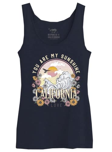 Republic Of California Damen Worepcztk032 Tanktop, Marineblau, Large von REPUBLIC OF CALIFORNIA