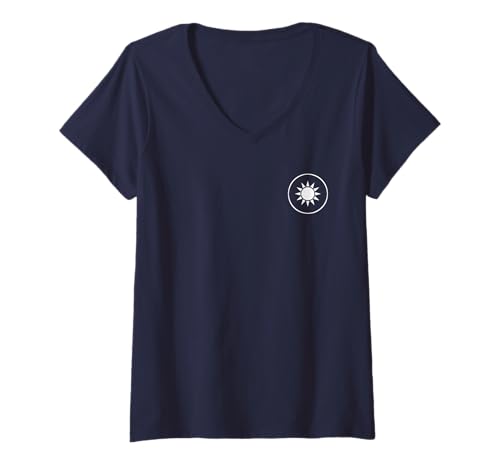 Damen Taiwan Republik China Sonnensymbol runde Flagge Siegel T-Shirt mit V-Ausschnitt Damen Taiwan Republik China Sonnensymbol runde Flagge Siegel T-Shirt mit V-Ausschnitt von REPUBLIC OF CHINA -- TAIWAN