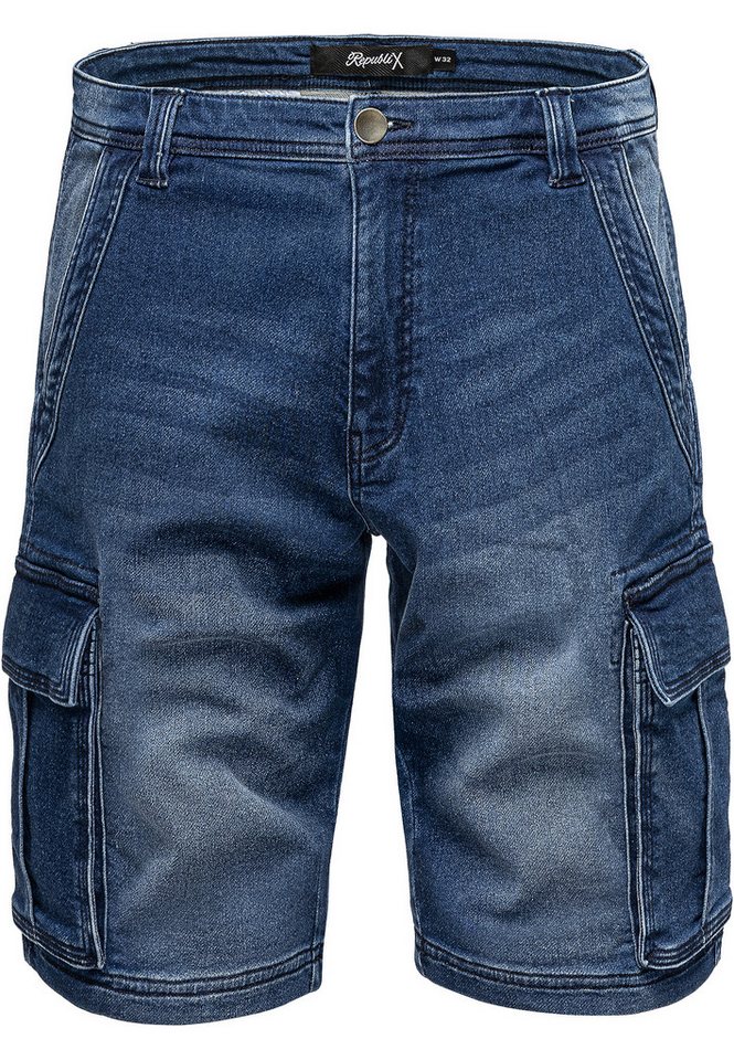 REPUBLIX Cargoshorts JAXON Herren Bermuda Jeans Short Hose Regular Fit von REPUBLIX