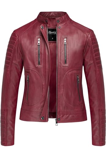 REPUBLIX Damen Echtleder Jacke Biker Zipper Lederjacke RJ-8005 Bordeaux XS REPUBLIX Damen Echtleder Jacke Biker Zipper Lederjacke RJ-8005 Bordeaux XS von REPUBLIX