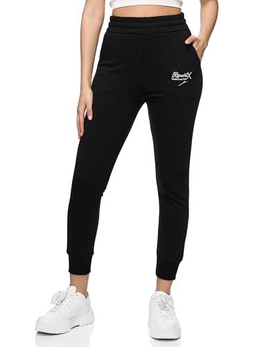 REPUBLIX Damen Jogginghose Jogger Sporthose Jogging Sweat Pants RD-026 Schwarz L von REPUBLIX