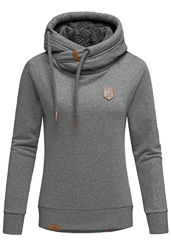 REPUBLIX Damen Kapuzenpullover Sweatjacke Pullover Hoodie Sweatshirt RD-002 Anthrazit 3XL von REPUBLIX