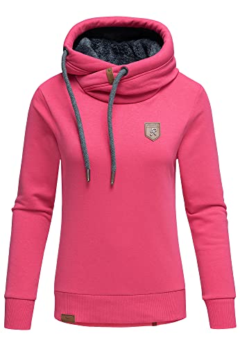 REPUBLIX Damen Kapuzenpullover Sweatjacke Pullover Hoodie Sweatshirt RD-002 Fuchsia XXL von REPUBLIX
