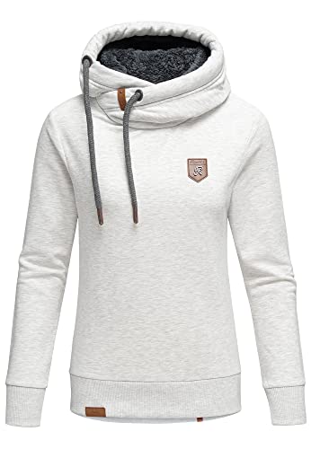 REPUBLIX Damen Kapuzenpullover Sweatjacke Pullover Hoodie Sweatshirt RD-002 Hellgrau Melange L von REPUBLIX