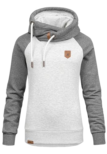 REPUBLIX Damen Kapuzenpullover Sweatjacke Pullover Hoodie Sweatshirt RD-003 Hellgrau/Anthrazit L von REPUBLIX