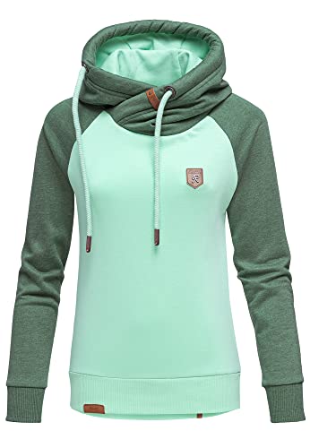 REPUBLIX Damen Kapuzenpullover Sweatjacke Pullover Hoodie Sweatshirt RD-003 Mint/Grün Melange XL von REPUBLIX